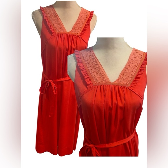 Alice Ritter bohemian red embroidered sleeveless midi dress Size 4 - Picture 1 of 10